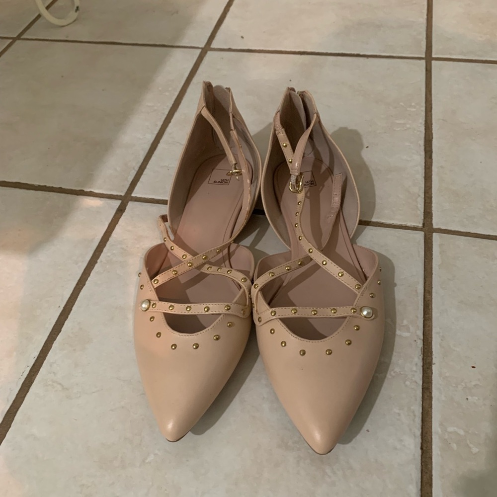 14th & Union Nude Studded Women's Flats